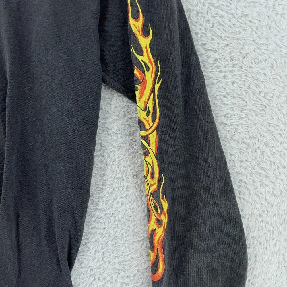 Vtg 2002 Daytona Beach Bike Week Flames Long Sleeve‎ T-Shirt Medium Levi's Biker